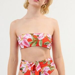 Mara Hoffman Abigail bandeau bikini top in red floral
